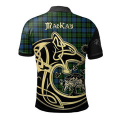 MacKay Modern Tartan Polo Shirt Viking Wolf