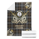 MacKay Weathered Tartan Gold Courage Symbol Blanket