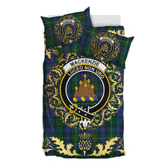 MacKenzie Vestiarium Scoticum Tartan Crest Bedding Set - Golden Thistle Style