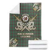 MacKinnon Hunting Ancient Tartan Gold Courage Symbol Blanket