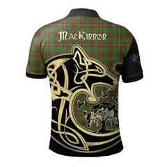 MacKinnon Hunting Modern Tartan Polo Shirt Viking Wolf