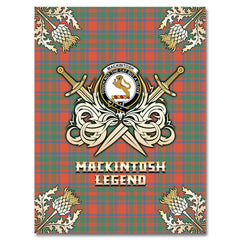 MacKintosh Ancient Tartan Gold Courage Symbol Blanket