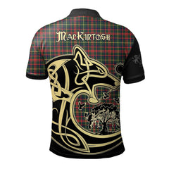 MacKintosh Hunting Modern Tartan Polo Shirt Viking Wolf