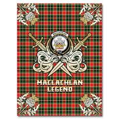 MacLachlan Hunting Modern Tartan Gold Courage Symbol Blanket