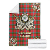 MacLaine of Loch Buie Tartan Gold Courage Symbol Blanket