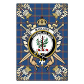 MacLaine of Loch Buie Hunting Ancient Tartan Crest Black Garden Flag - Gold Thistle Style