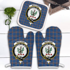 MacLaine Of Loch Buie Hunting AncientÊ Tartan Crest Oven Mitt And Pot Holder (2 Oven Mitts + 1 Pot Holder)