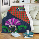 MacLaine (of Lochbuie) Tartan Crest Premium Blanket - Thistle Style