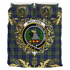 MacLaren 01 Tartan Crest Bedding Set - Golden Thistle Style