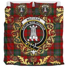 MacLean 02 Tartan Crest Bedding Set - Golden Thistle Style