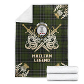 MacLean Hunting Tartan Gold Courage Symbol Blanket