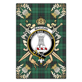 MacLean Hunting Ancient Tartan Crest Black Garden Flag - Gold Thistle Style
