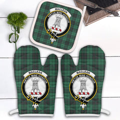 MacLean Hunting Ancient Tartan Crest Oven Mitt And Pot Holder (2 Oven Mitts + 1 Pot Holder)