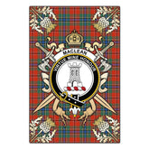 MacLean of Duart Ancient Tartan Crest Black Garden Flag - Gold Thistle Style
