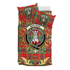 MacLean of Duart Modern Tartan Crest Bedding Set - Golden Thistle Style