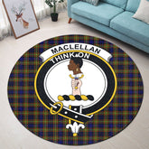 MacLellan Modern Tartan Crest Round Rug