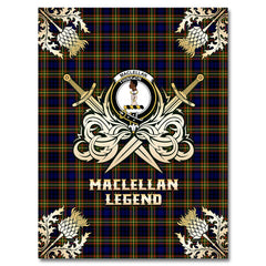 MacLellan Modern Tartan Gold Courage Symbol Blanket