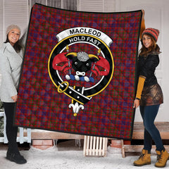 MacLeod Red Tartan Crest Quilt