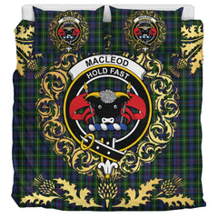 MacLeod of Gesto 01 Tartan Crest Bedding Set - Golden Thistle Style
