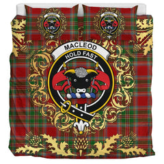 MacLeod of Gesto 02 Tartan Crest Bedding Set - Golden Thistle Style