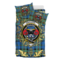 MacLeod of Harris Ancient Tartan Crest Bedding Set - Golden Thistle Style