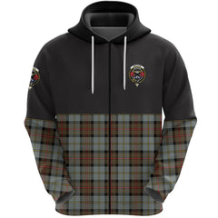 MacLeod of Harris Weathered Clan Half Of Tartan Zipper Hoodie