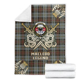 MacLeod of Harris Weathered Tartan Gold Courage Symbol Blanket