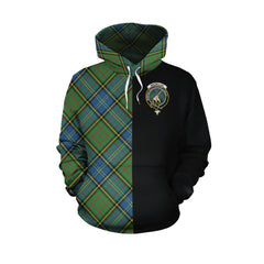 MacMillan Hunting Ancient Tartan Hoodie Half of Me - Cross Style