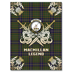MacMillan Hunting Modern Tartan Gold Courage Symbol Blanket