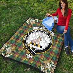 MacMillan Old Ancient Tartan Crest Premium Quilt - Gold Thistle Style