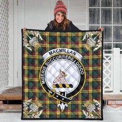 MacMillan Old Modern Tartan Crest Premium Quilt - Gold Thistle Style