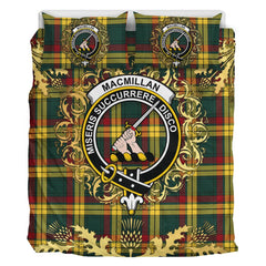 MacMillan Old Modern Tartan Crest Bedding Set - Golden Thistle Style