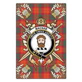 MacNab Ancient Tartan Crest Black Garden Flag - Gold Thistle Style