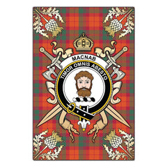 MacNab Ancient Tartan Crest Black Garden Flag - Gold Thistle Style