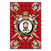 MacNab Modern Tartan Crest Black Garden Flag - Gold Thistle Style