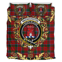 MacNaughton 01 Tartan Crest Bedding Set - Golden Thistle Style