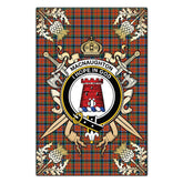 MacNaughton Ancient Tartan Crest Black Garden Flag - Gold Thistle Style