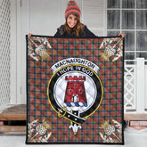 MacNaughton Ancient Tartan Crest Premium Quilt - Gold Thistle Style