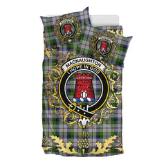 MacNaughton Dress Tartan Crest Bedding Set - Golden Thistle Style