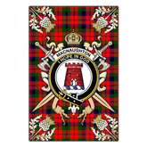MacNaughton Modern Tartan Crest Black Garden Flag - Gold Thistle Style