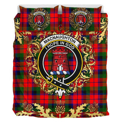 MacNaughton Modern Tartan Crest Bedding Set - Golden Thistle Style