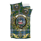 MacNeil Dress Tartan Crest Bedding Set - Golden Thistle Style