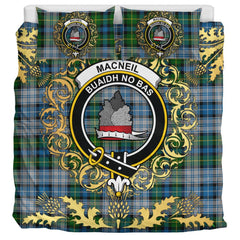 MacNeil Dress Tartan Crest Bedding Set - Golden Thistle Style