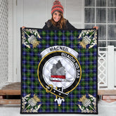 MacNeil of Barra Modern Tartan Crest Premium Quilt - Gold Thistle Style