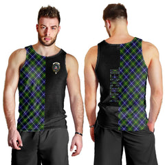 MacNeil of Barra Modern Tartan Crest Men's Tank Top - Cross Style