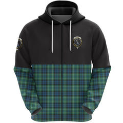 MacNeil of Colonsay Ancient Clan Half Of Tartan Zipper Hoodie