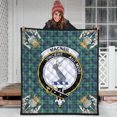 MacNeil of Colonsay Ancient Tartan Crest Premium Quilt - Gold Thistle Style