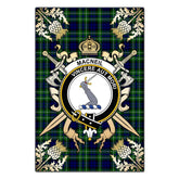 MacNeil of Colonsay Modern Tartan Crest Black Garden Flag - Gold Thistle Style