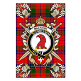 MacNicol of Scorrybreac Tartan Crest Black Garden Flag - Gold Thistle Style