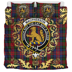 MacPherson 08 Tartan Crest Bedding Set - Golden Thistle Style